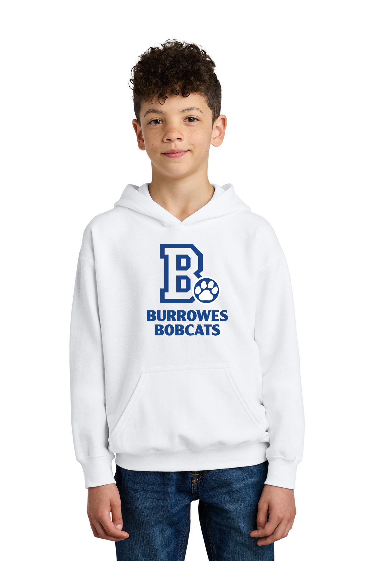 Youth Burrowes Bobcats Hoodie in White
