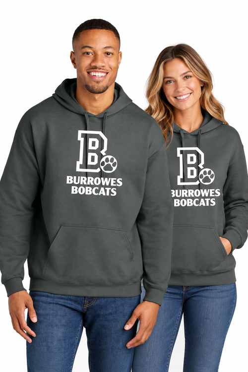 Adult Burrowes Bobcats Hoodie in Charcoal