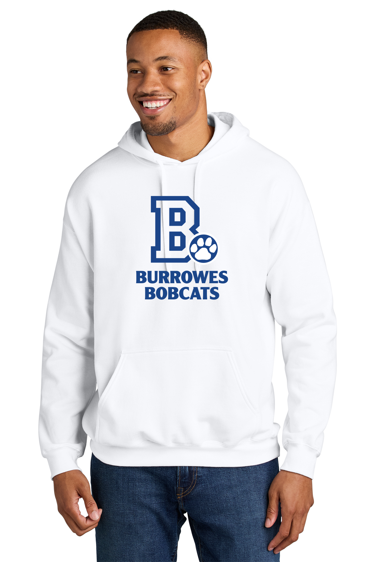 Adult Burrowes Bobcats Hoodie in White