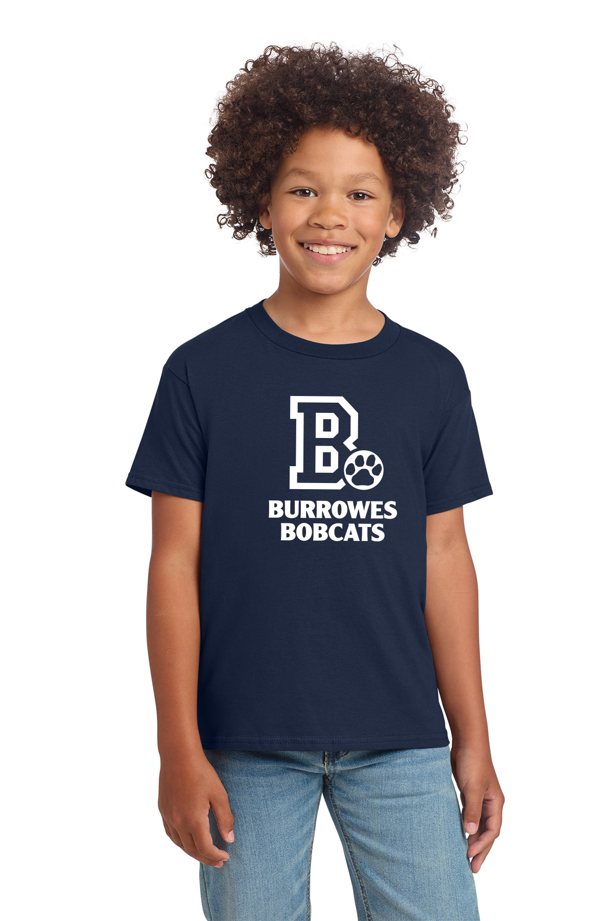 Youth Burrowes Bobcats T-Shirt in Navy