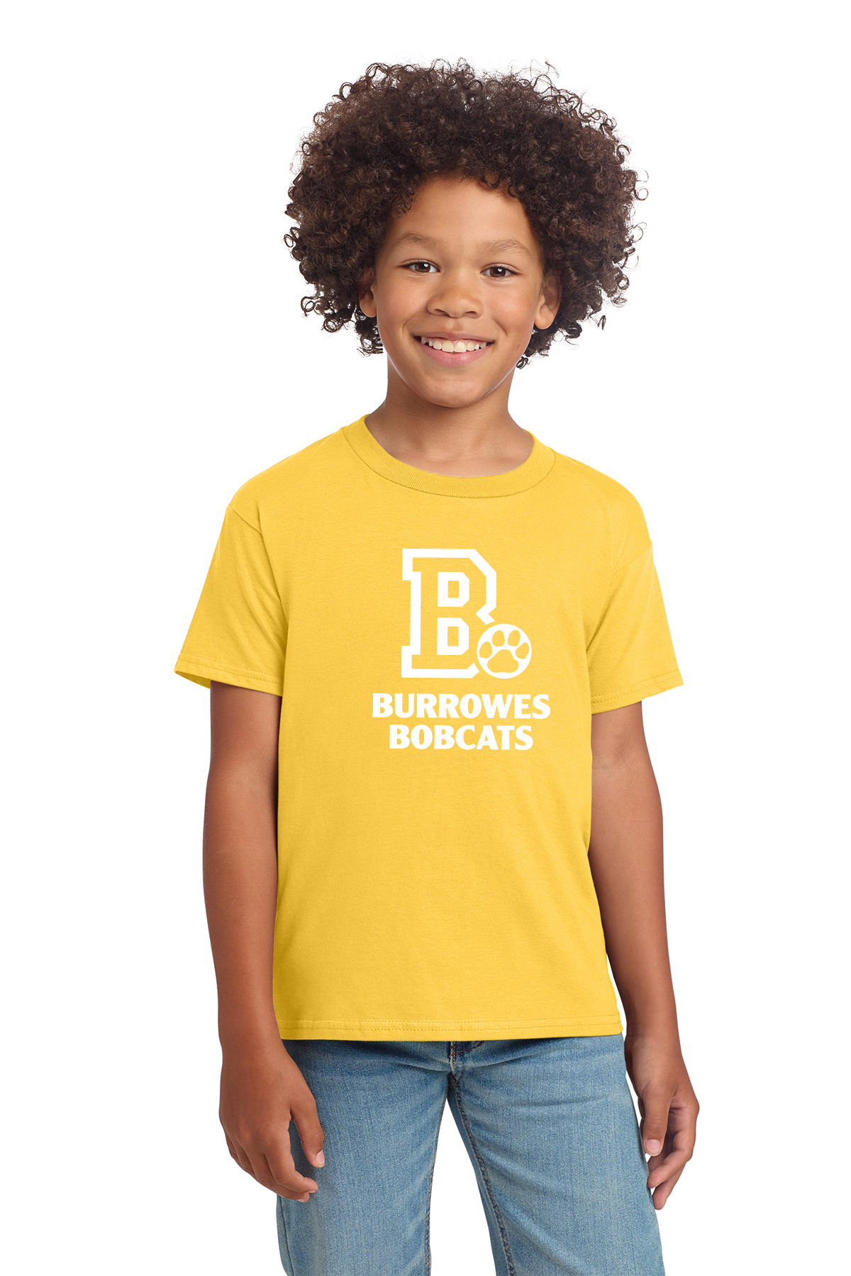 Youth Burrowes Bobcats T-Shirt in Yellow
