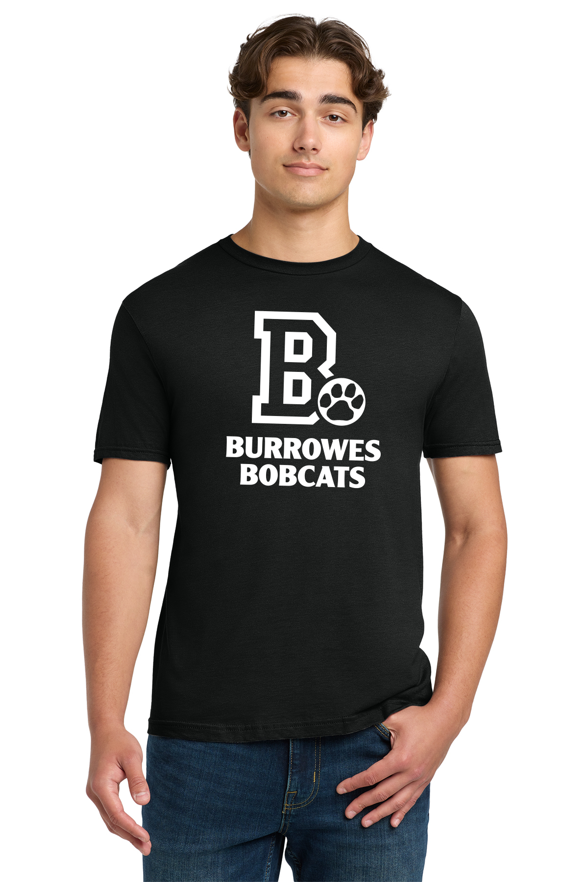 Adult Burrowes Bobcats T-Shirt in Black