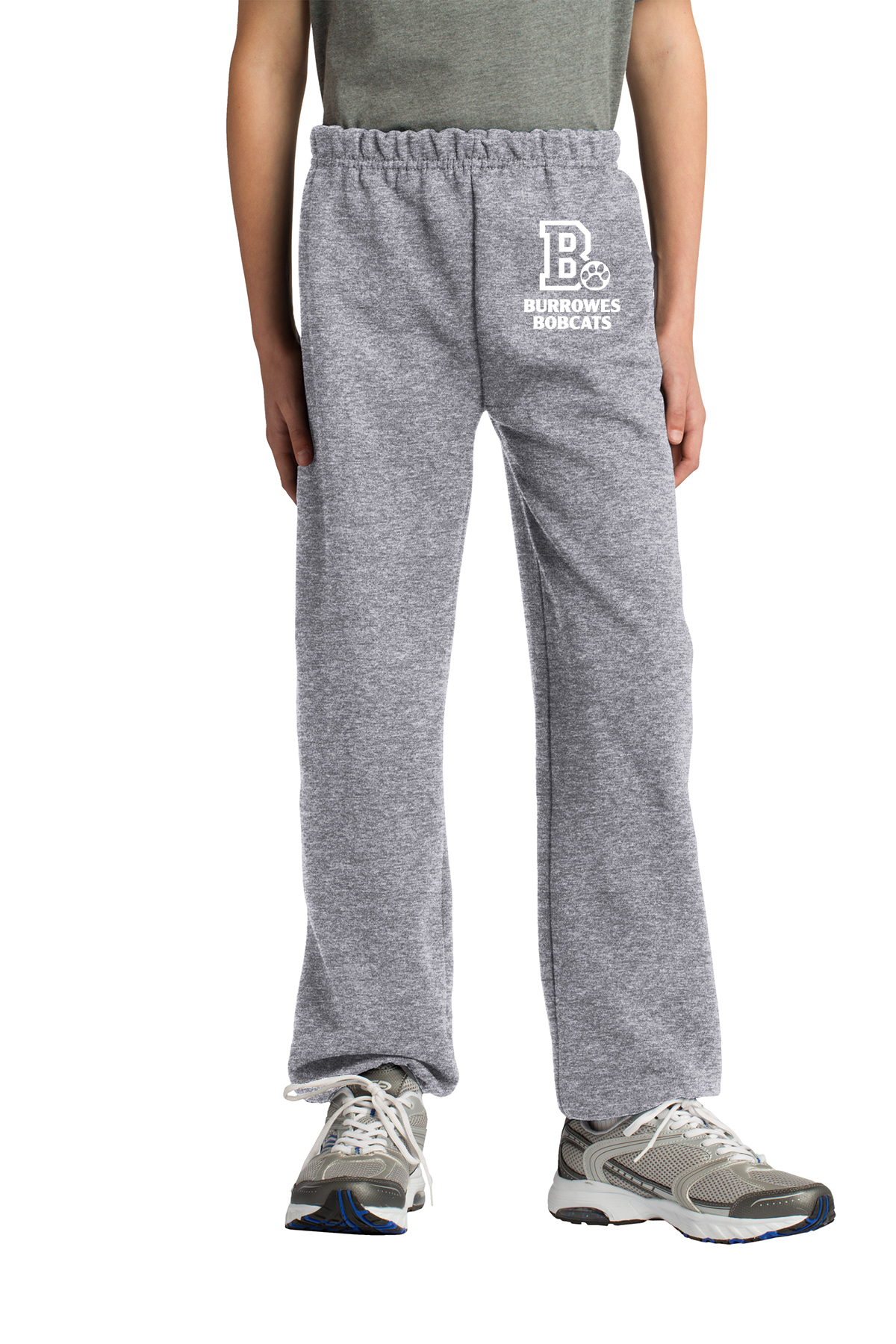 Youth Burrowes Bobcats Sweatpants in Heather Grey