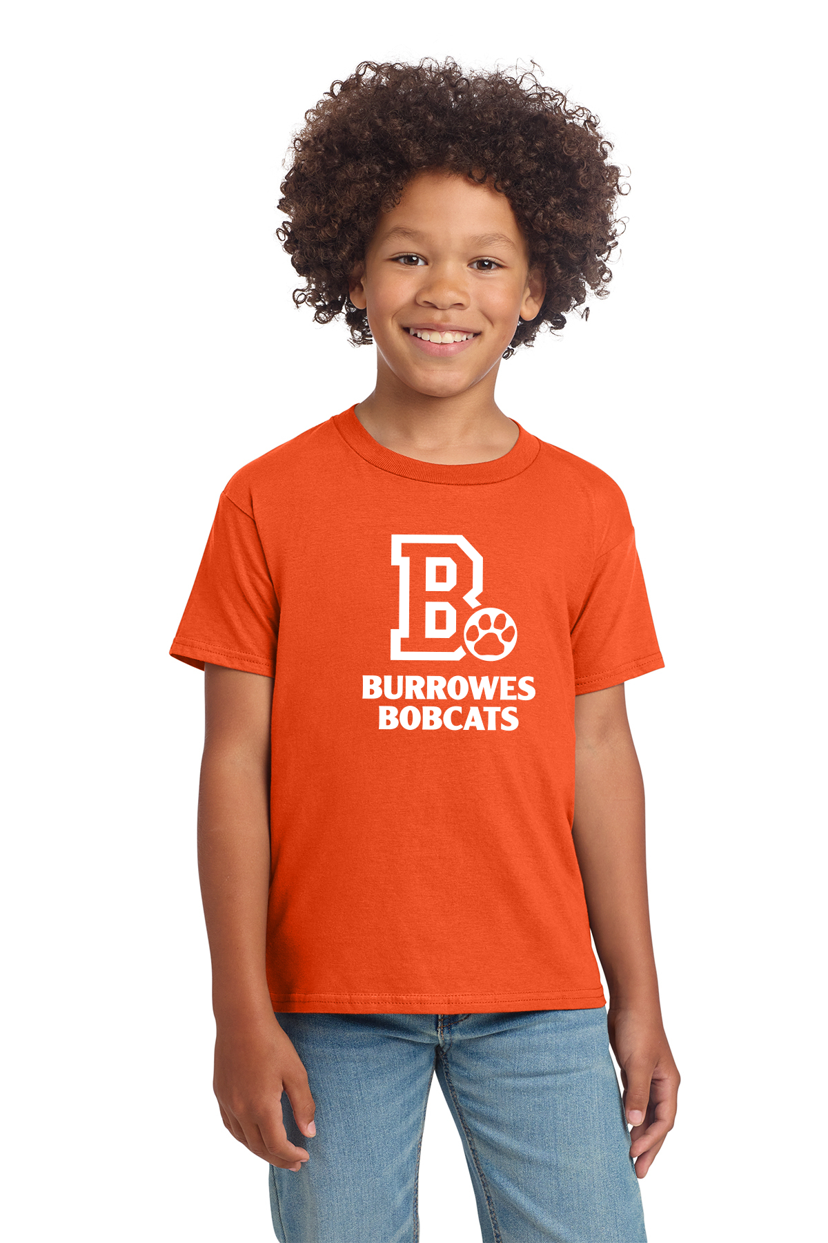 Youth Burrowes Bobcats T-Shirt in Orange