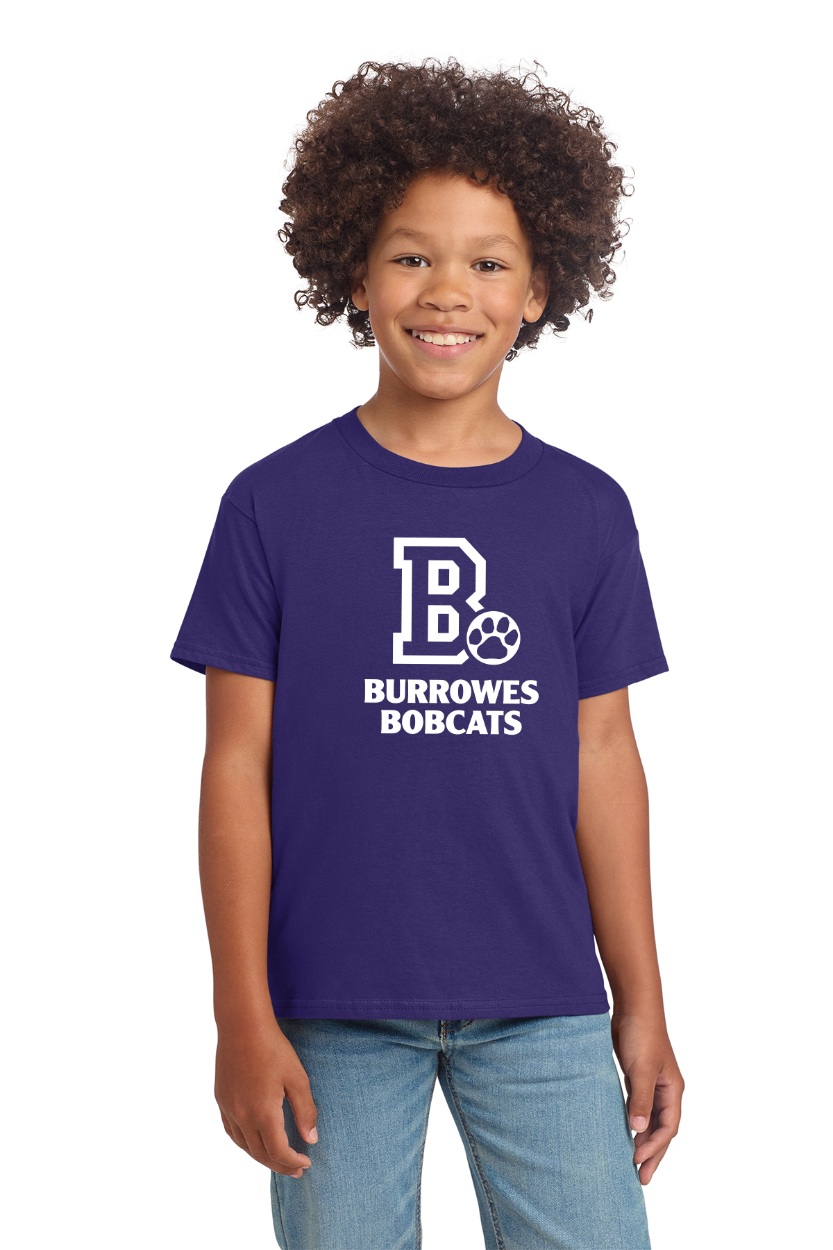 Youth Burrowes Bobcats T-Shirt in Purple