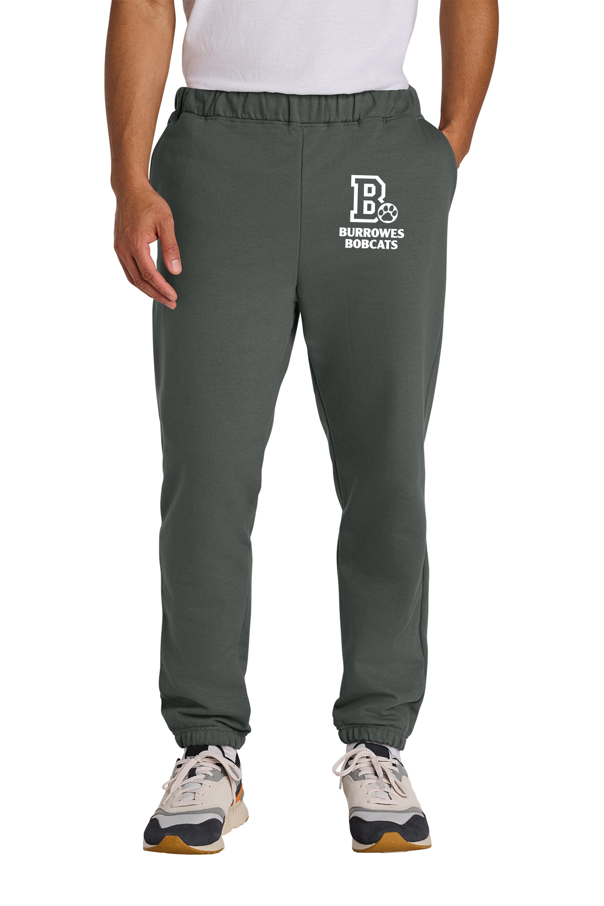 Adult Burrowes Bobcats Sweatpants in Charcoal