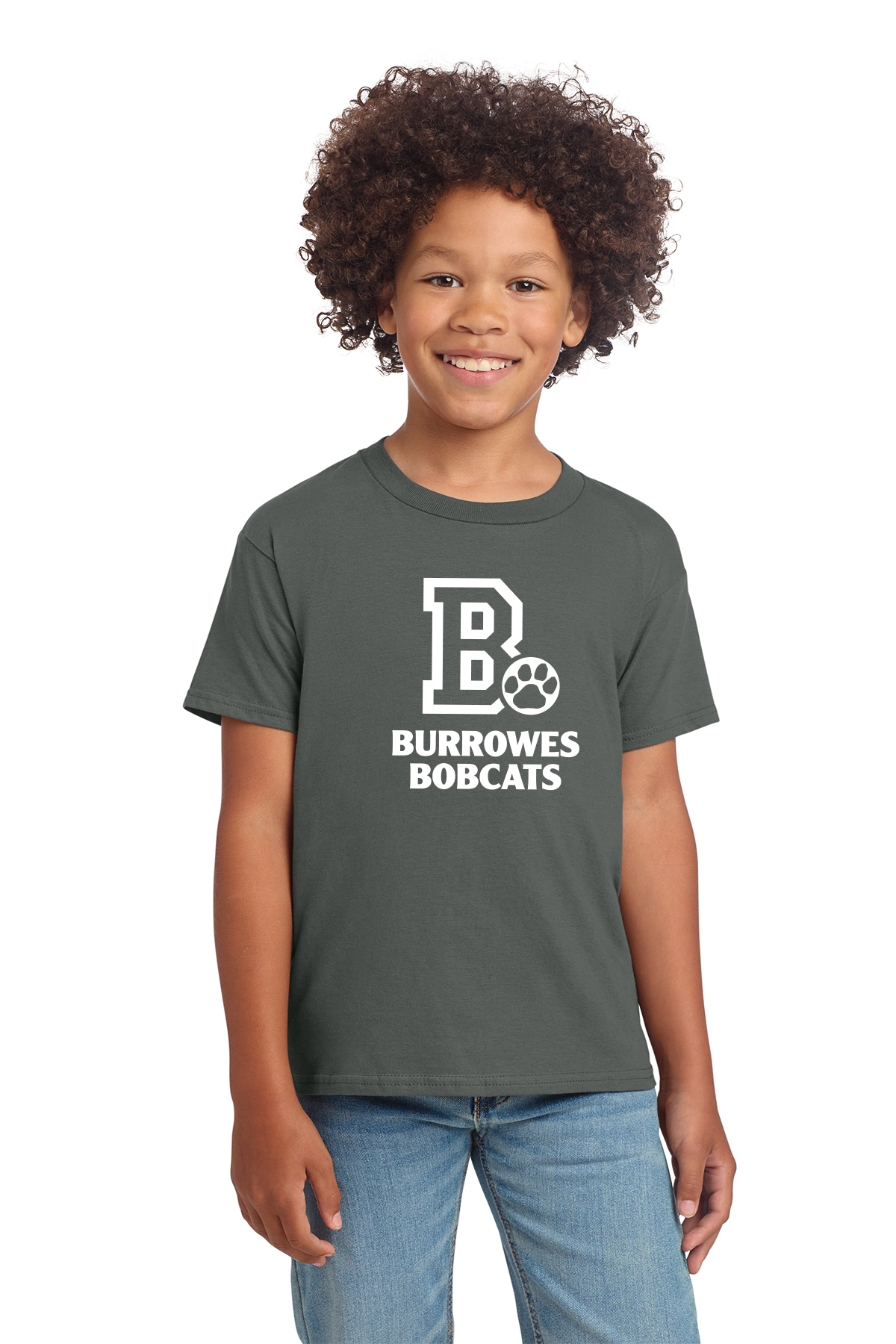 Youth Burrowes Bobcats T-Shirt in Charcoal