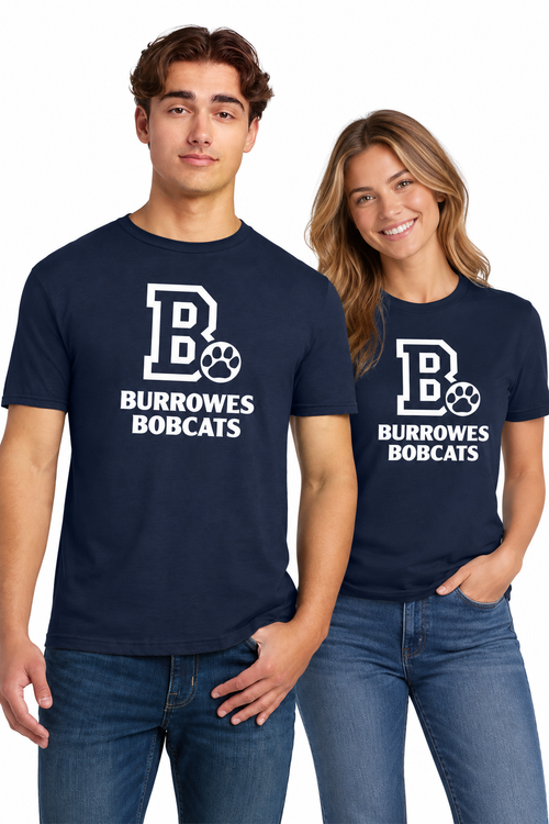 Adult Burrowes Bobcats T-Shirt in Navy