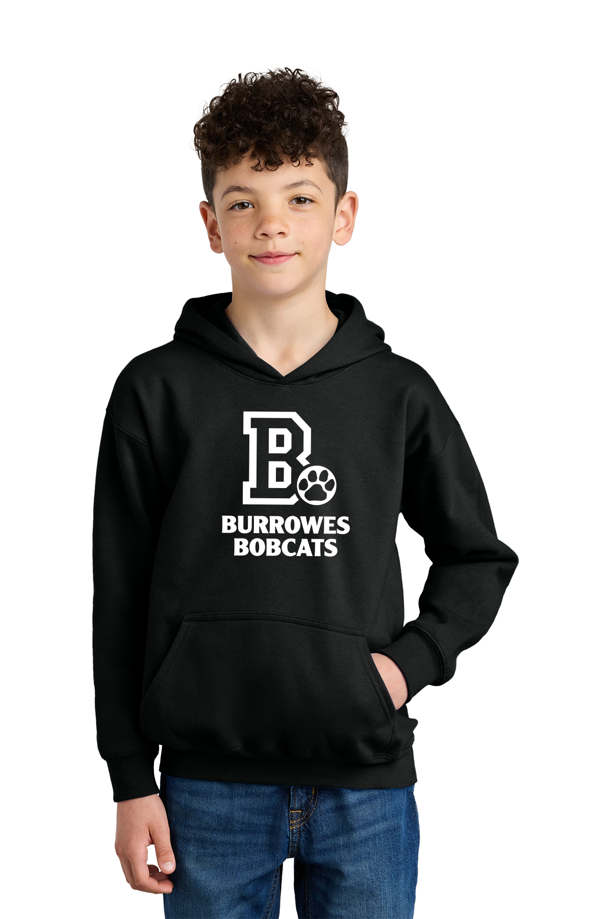 Youth Burrowes Bobcats Hoodie in Black