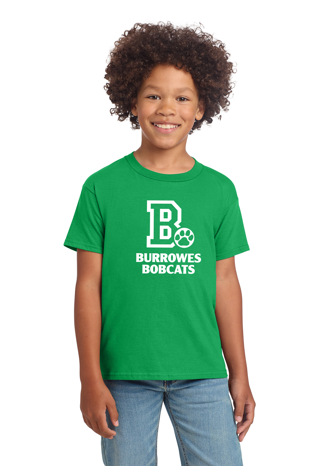 Youth Burrowes Bobcats T-Shirt in Green