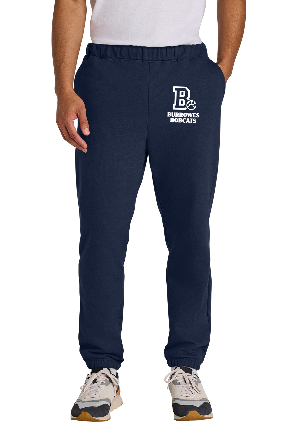 Adult Burrowes Bobcats Sweatpants in Navy